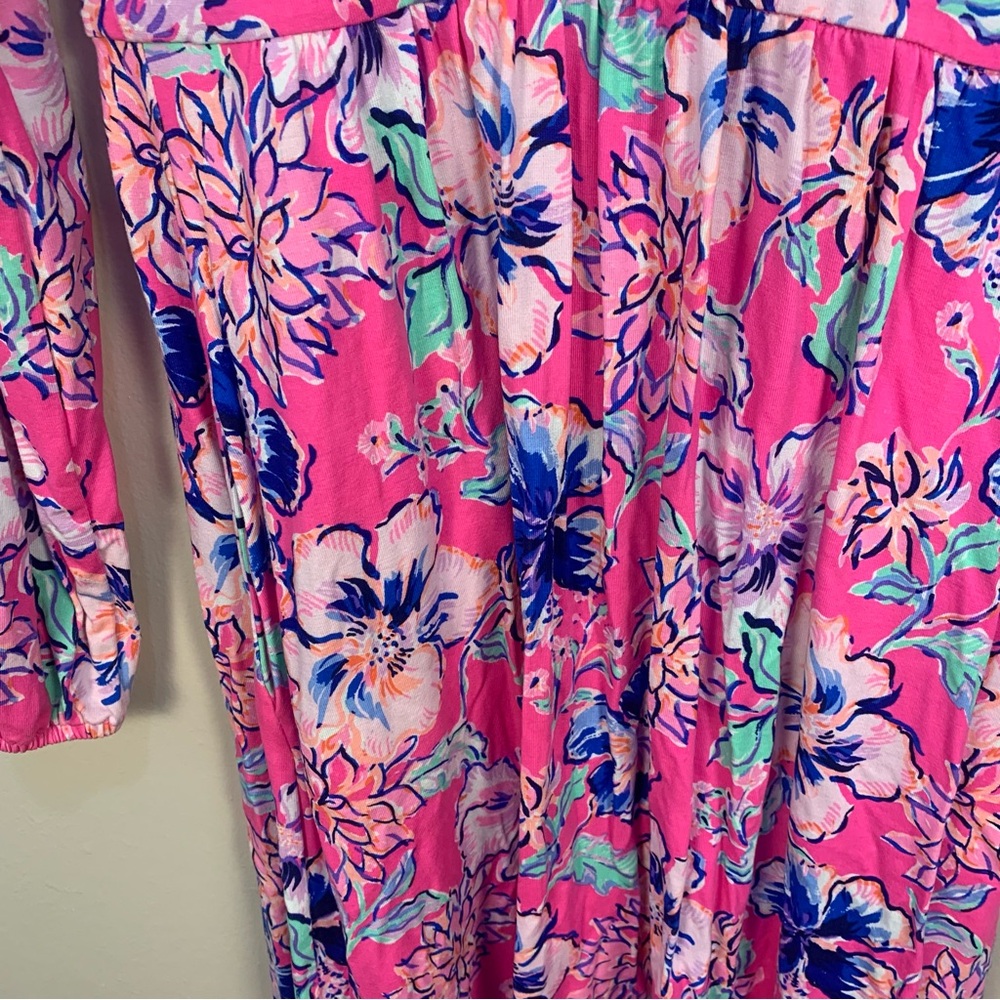 Lily Pulitzer Carmilla Pink Isle Last Bud Not Least Print - Picture 5 of 13